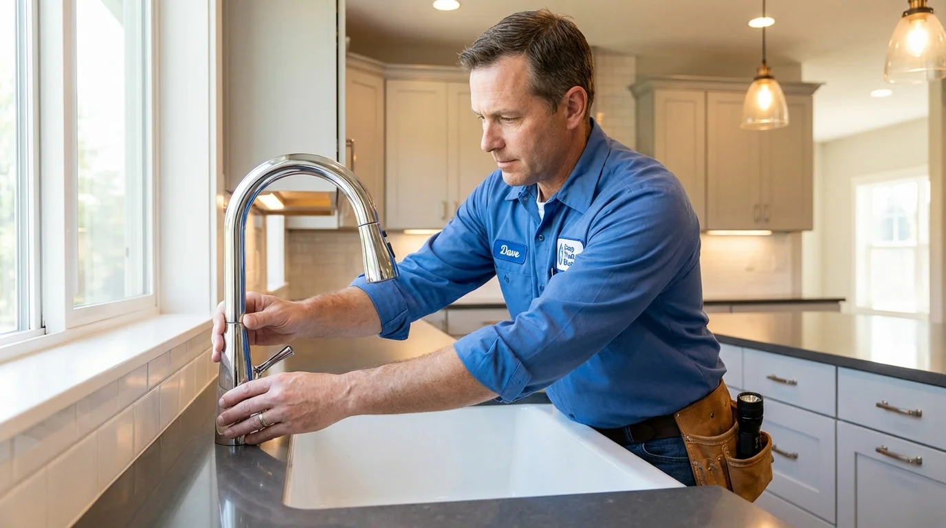 Kitchen faucet installation by Johns Plumbing LLC in Ellis